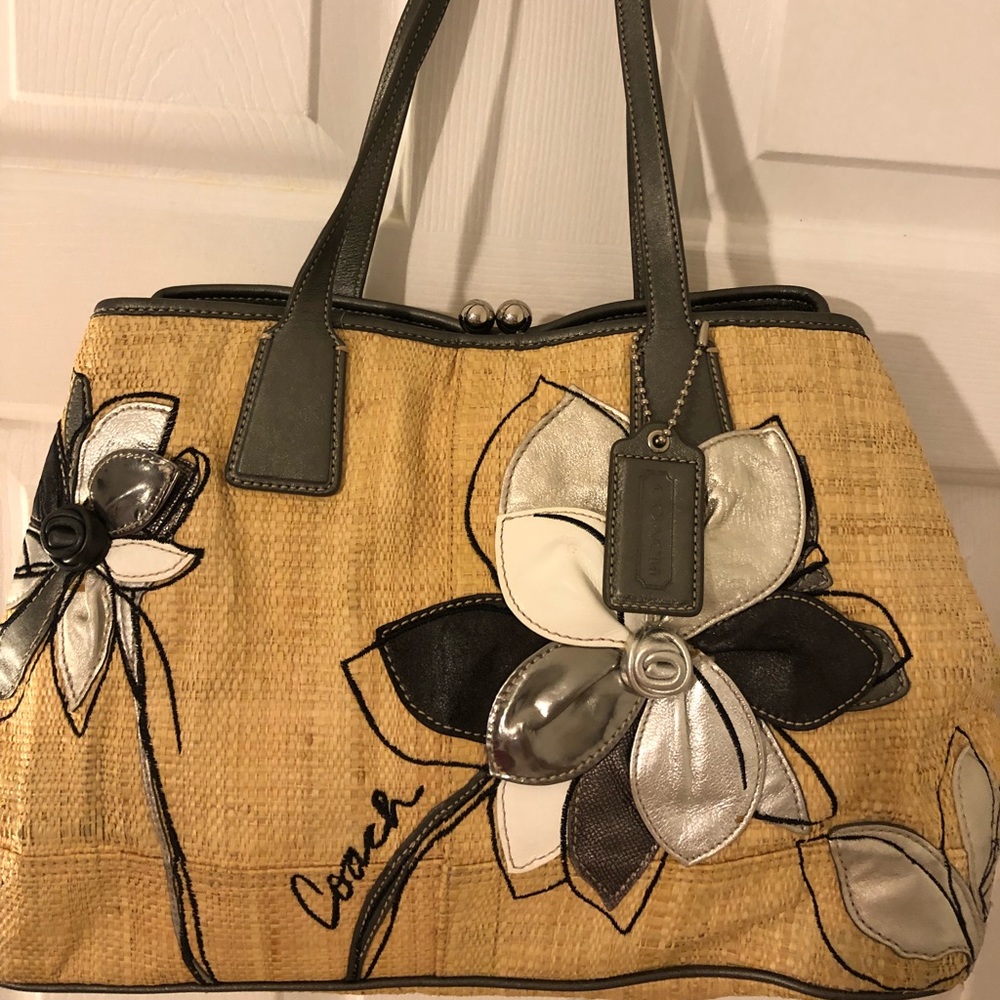 Coach straw purse